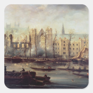 The Burning of the Houses of Parliament Square Sticker