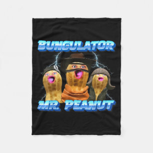 The Burnt Peanut Funny Goop Mr. Peanut Bungulator Fleece Blanket