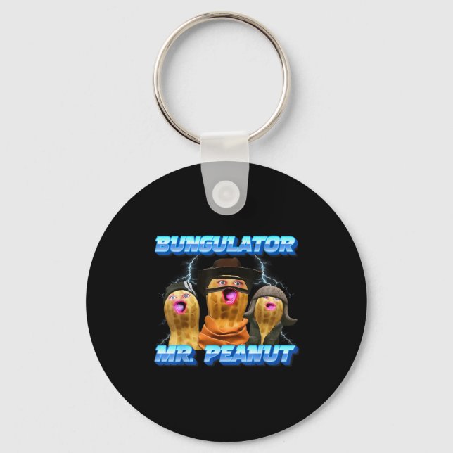 The Burnt Peanut Funny Goop Mr. Peanut Bungulator  Key Ring (Front)