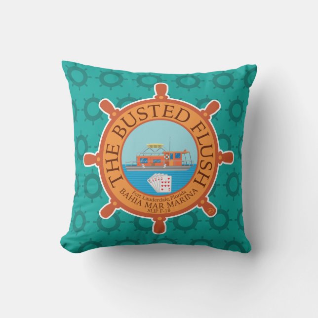 The Busted Flush (Aqua) - Cushion (Front)