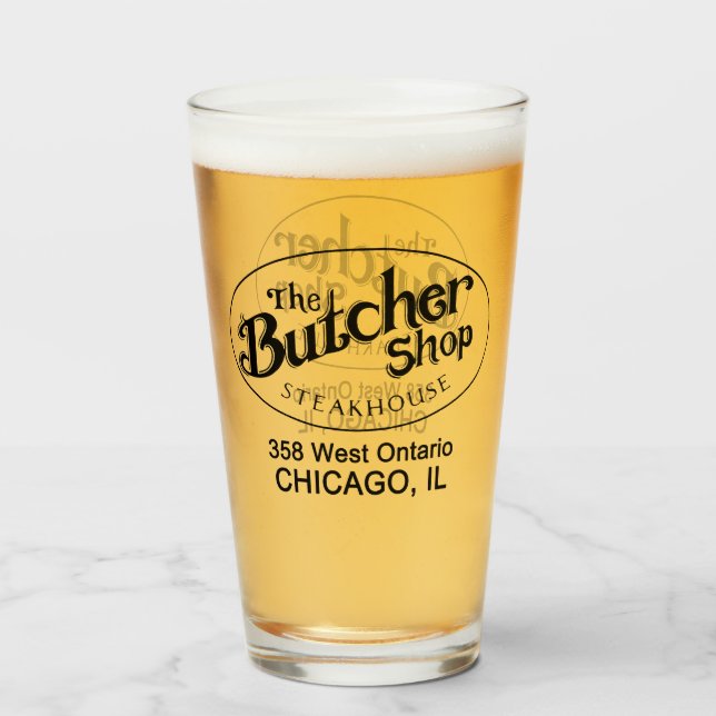 The Butcher Shop Steakhouse, Chicago, IL Glass (Front Filled)