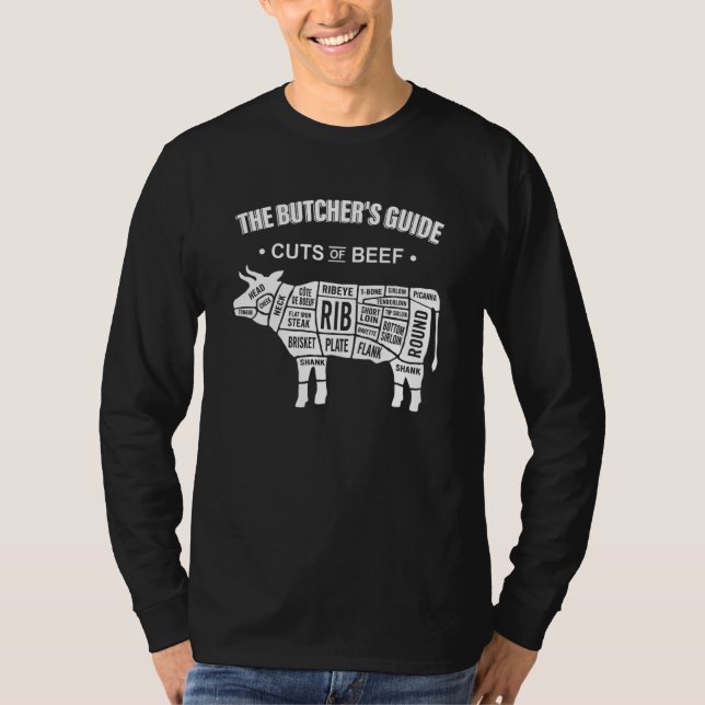 The Butcher's Guide Cuts Of Beef  Beef T-Shirt (Front)