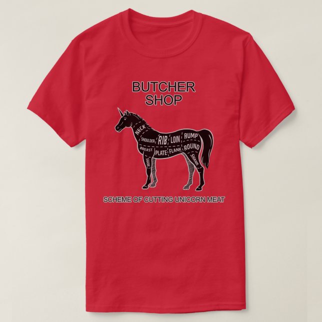 The butchers guide unicorn T-Shirt (Design Front)