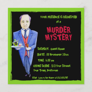 The Butler black Murder Mystery Invitation