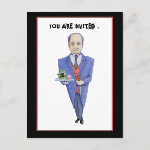 The Butler Murder Mystery Invitation Postcard