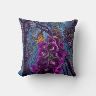 The butterfly and the foxglove cushion