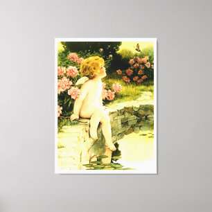 THE BUTTERFLY Bessie Pease Gutmann Art Canvas Print