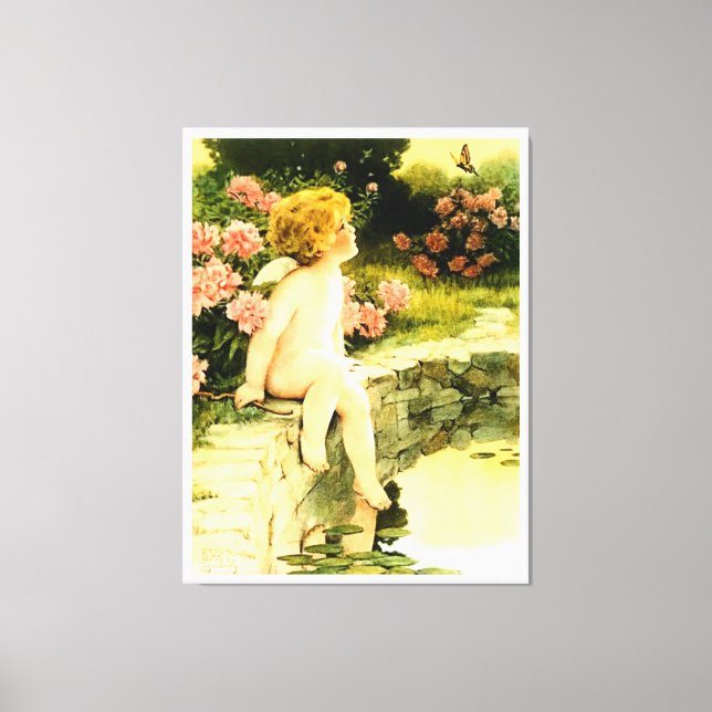 THE BUTTERFLY Bessie Pease Gutmann Art  Canvas Print (Front)