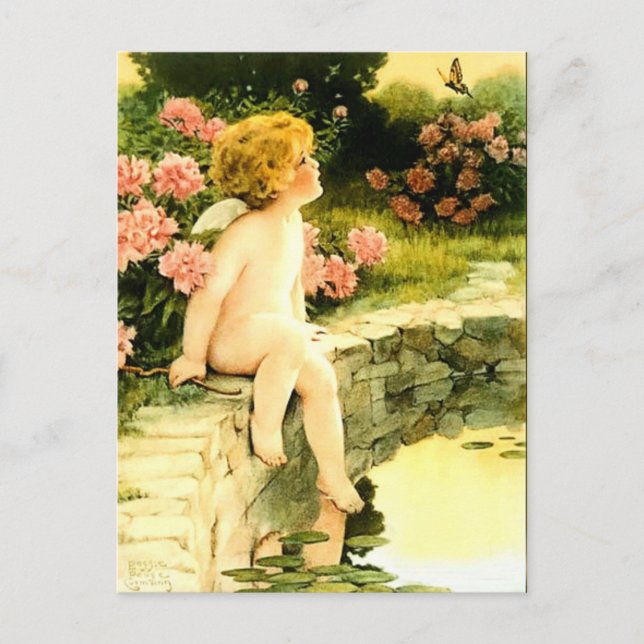The Butterfly (c. 1920) Bessie Pease Gutmann Postcard (Front)