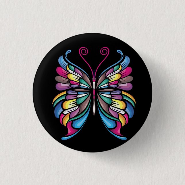 the butterfly design 3 cm round badge (Front)