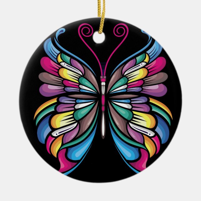 the butterfly design ceramic tree decoration (Front)