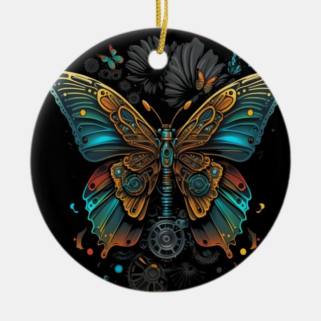 the butterfly design ceramic tree decoration (Front)