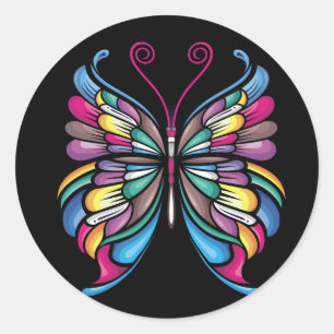 the butterfly design classic round sticker