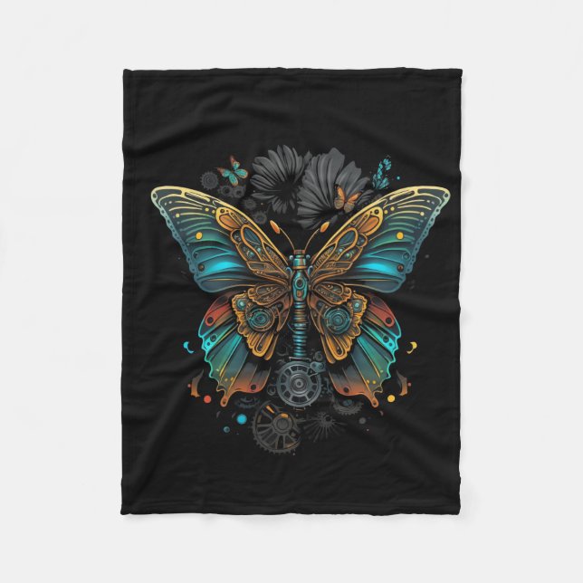 the butterfly design fleece blanket (Front)