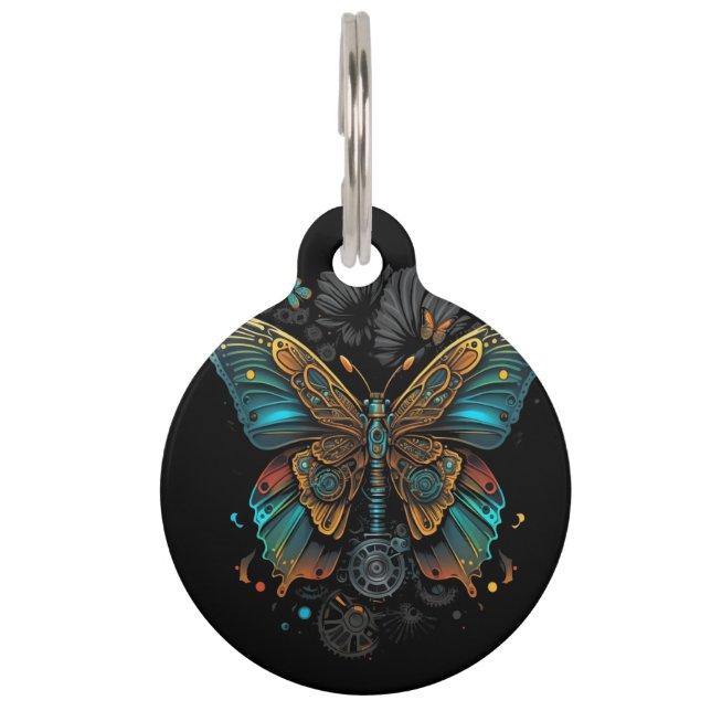 the butterfly design pet tag (Front)