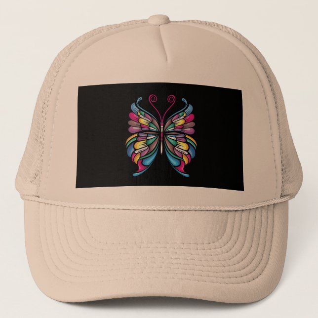 the butterfly design trucker hat (Front)