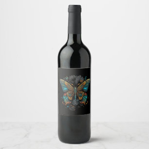 the butterfly design wine label