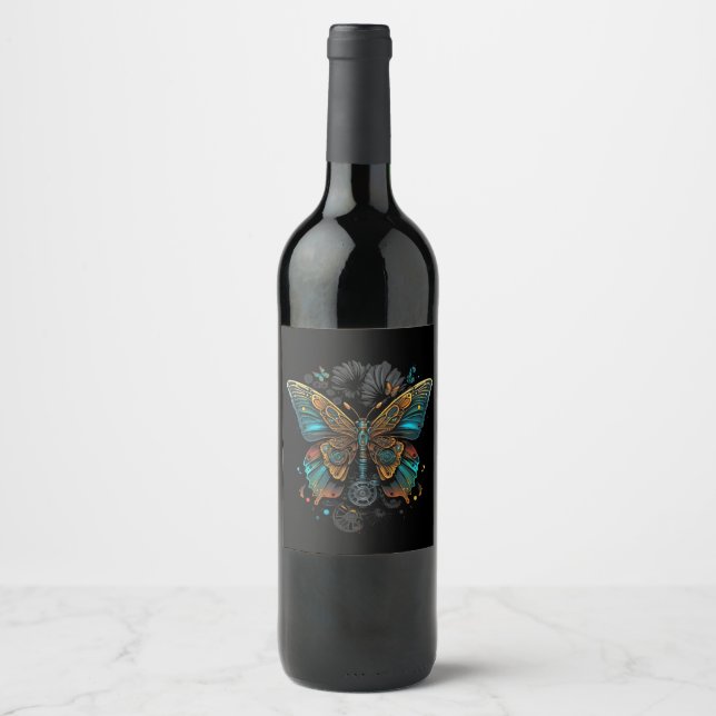 the butterfly design wine label (Front)