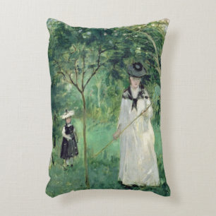 The Butterfly Hunt, 1874 Decorative Cushion