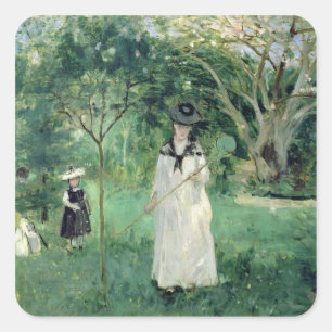The Butterfly Hunt, 1874 Square Sticker