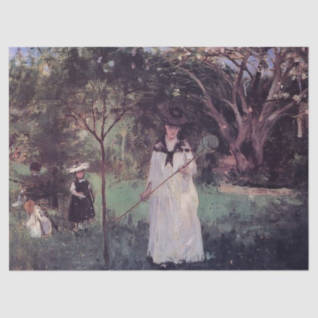 The Butterfly Hunt by Berthe Morisot Tissue Paper (Front)