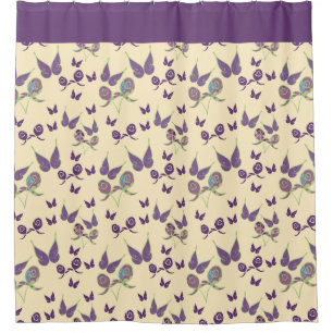 The Butterfly Joy in Cream Shower Curtain