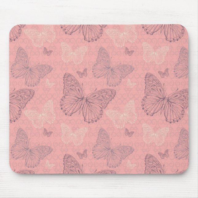 The Butterfly Pink Mouse Mat (Front)