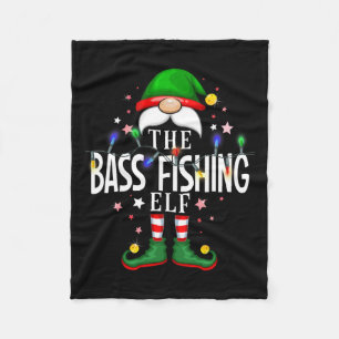 The Byb Fishing Elf Christmas Family Pajama Party Fleece Blanket