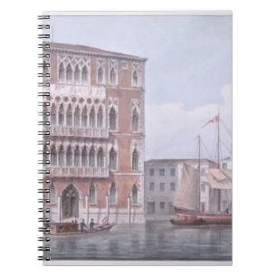 The Ca' Foscari, Venice, engraved by Brizeghel (li Notebook