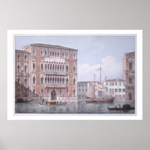 The Ca' Foscari, Venice, engraved by Brizeghel (li Poster