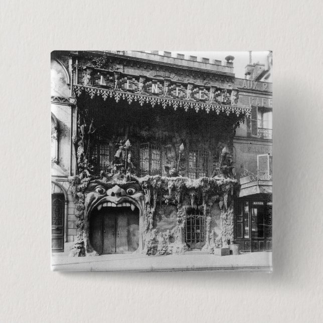 The Cabaret de 'l'Enfer' in Paris 15 Cm Square Badge (Front)