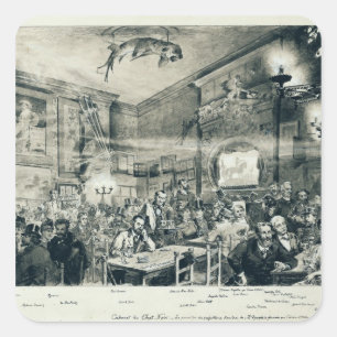 The Cabaret du Chat Noir, 1886 Square Sticker