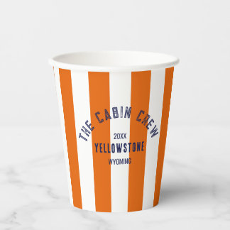 The Cabin Crew Custom Crest Orange Park Stripe  Paper Cups