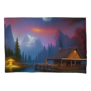 The Cabin in the Cove under the Moon Pillowcase