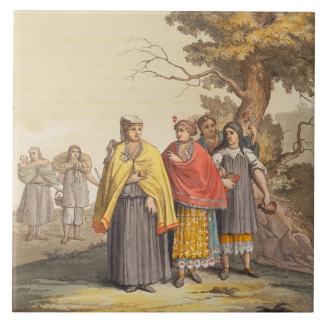 The Caciche Indians in Traditional Costumes, Nova Tile (Front)