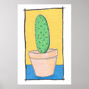 The cactus - original drawing, simple and quirky poster