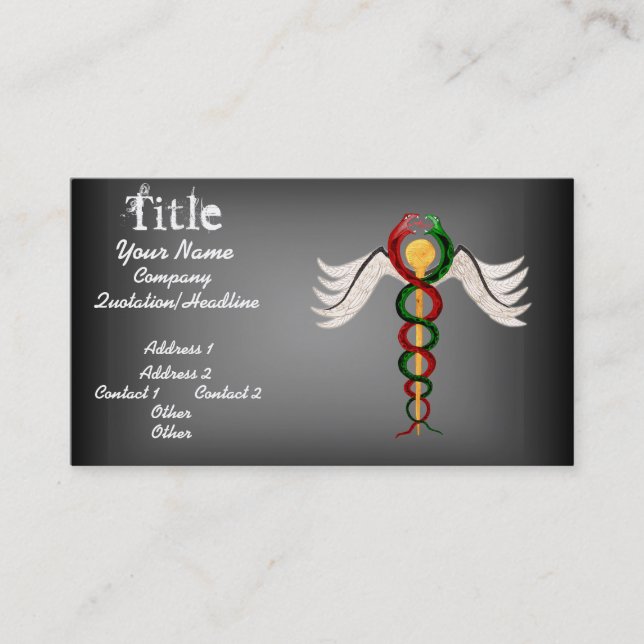 The Caduceus Business Card (Front)