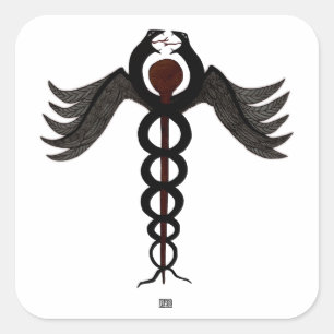 The Caduceus Square Sticker