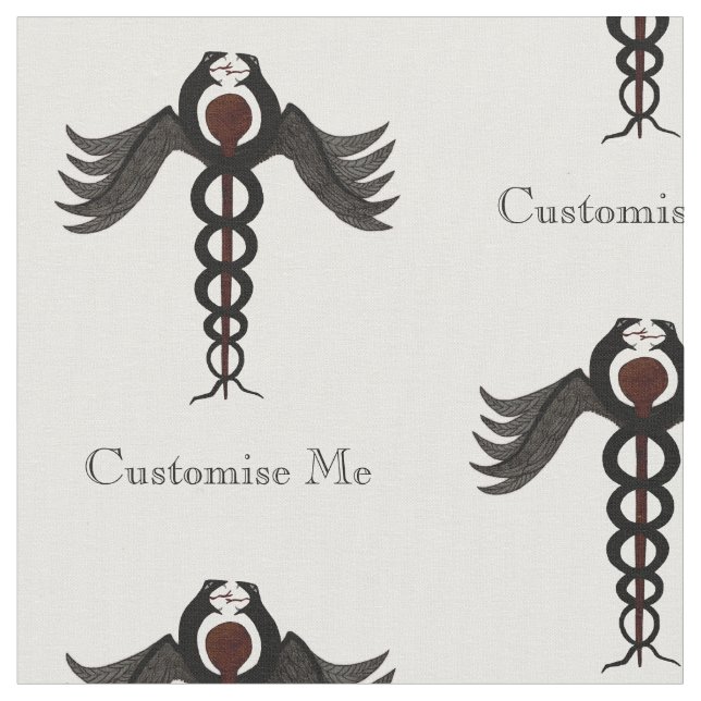 The Caduceus (Subdued) Fabric (Close Up)
