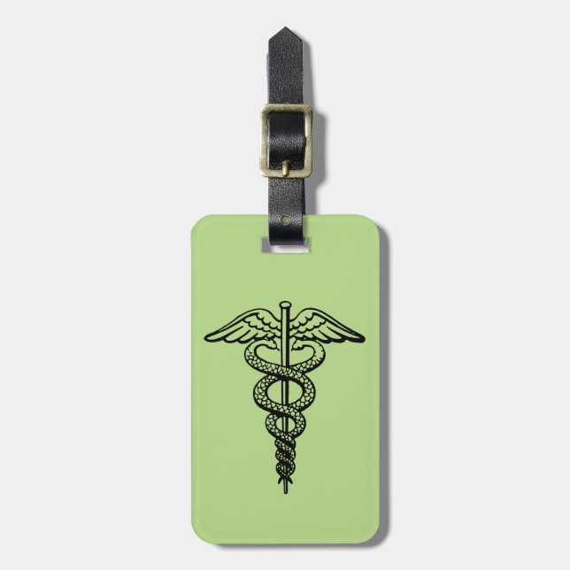 The Caduceus Symbol Luggage Tag (Front Vertical)