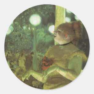 The Cafe Concert by Edgar Degas, Vintage Fine Art Classic Round Sticker