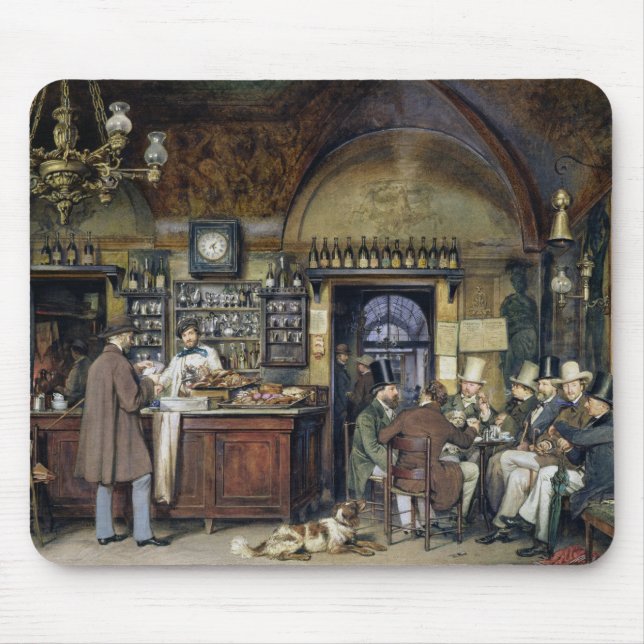 The Cafe in Rome, 1856 Mouse Mat (Front)