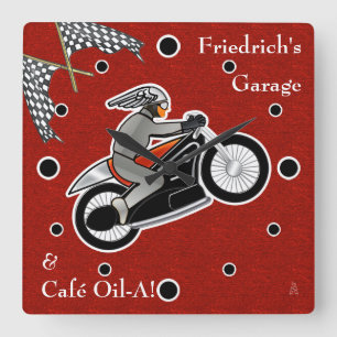 The Cafe Racer (Personalized) - Sq. Square Wall Clock