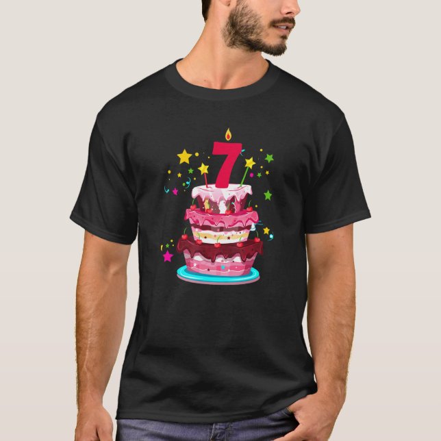 The Cake 7th Birthday  7 Years Old Birthday Boys G T-Shirt (Front)