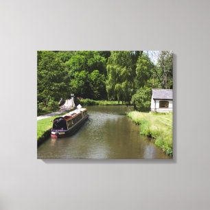The Caldon Canal Consall Staffordshire Postcard La Canvas Print
