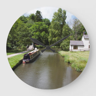 The Caldon Canal Consall Staffordshire Postcard Large Clock