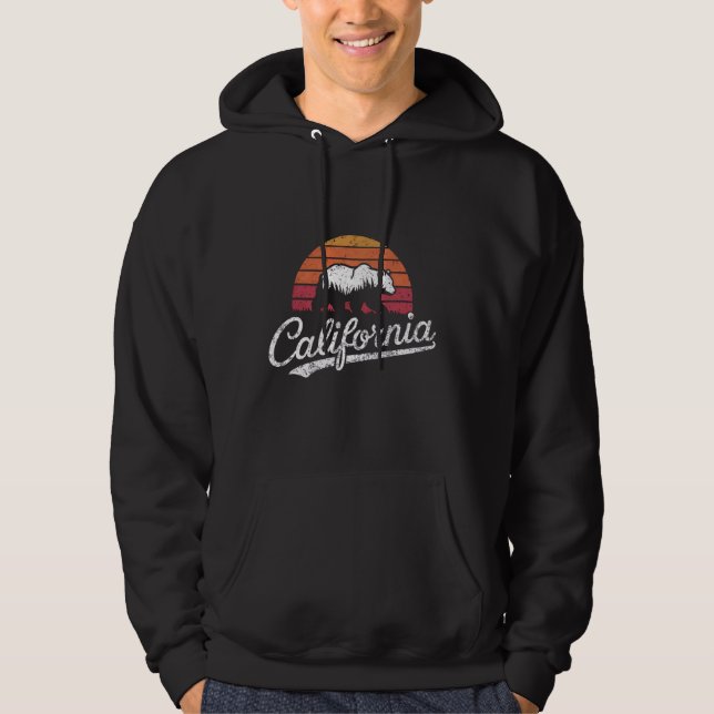 The California Bear Retro Sunset Beach Vacation Hoodie (Front)