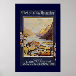 "The Call of the Mountains" Vintage Travel Poster
