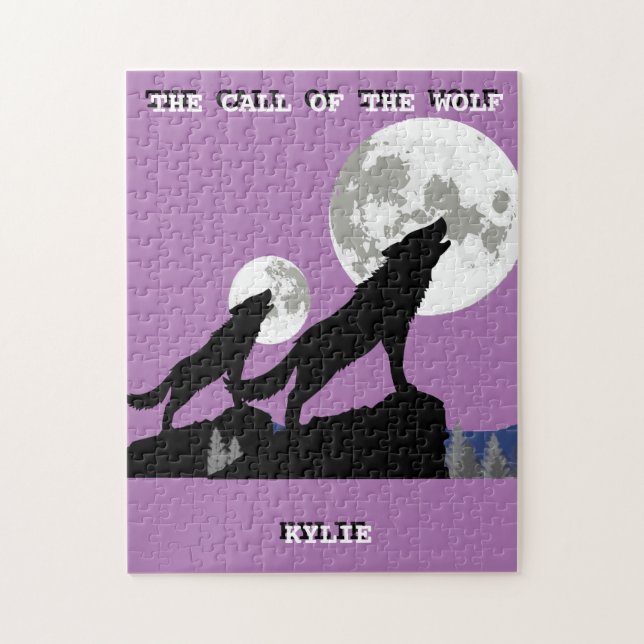 "THE CALL OF THE WOLF" PERSONALIZED JIGSAW PUZZLE (Vertical)