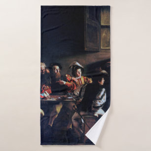 The Calling of Saint Matthew, Caravaggio Bath Towel
